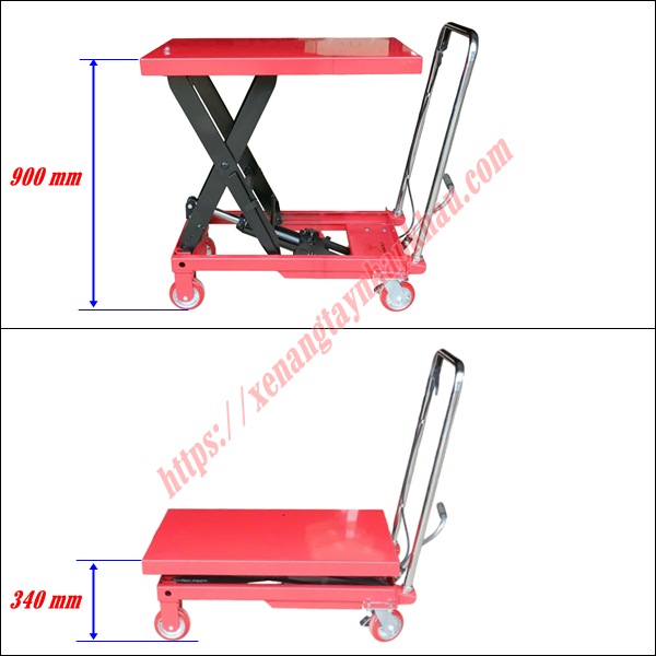 Chiều cao làm việc của bàn nâng thủy lực 300kg