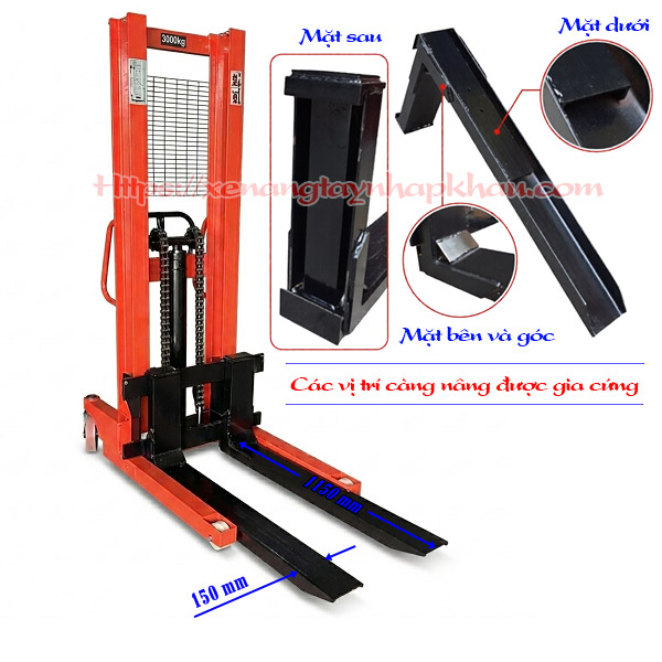 Càng nâng xe nâng tay cao 3 tấn