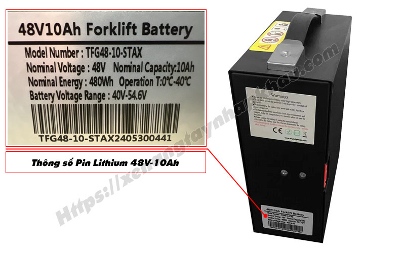 Thông số Pin Lithium 48V 10Ah