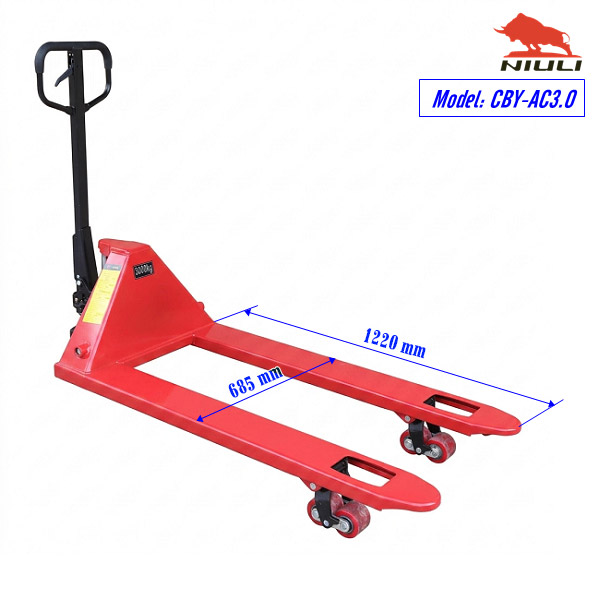 Xe nâng tay 3 tấn càng rộng 685x1220mm - Model CBY-AC3.0 - Niuli