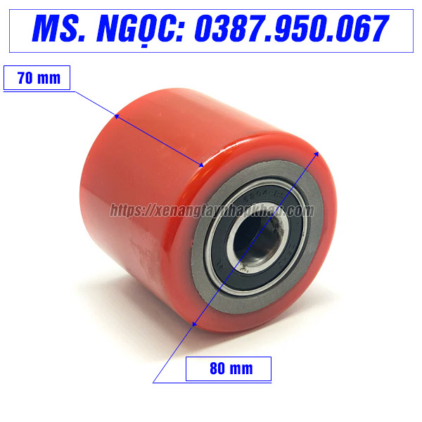 Kích thước bánh PU 80x70 mm