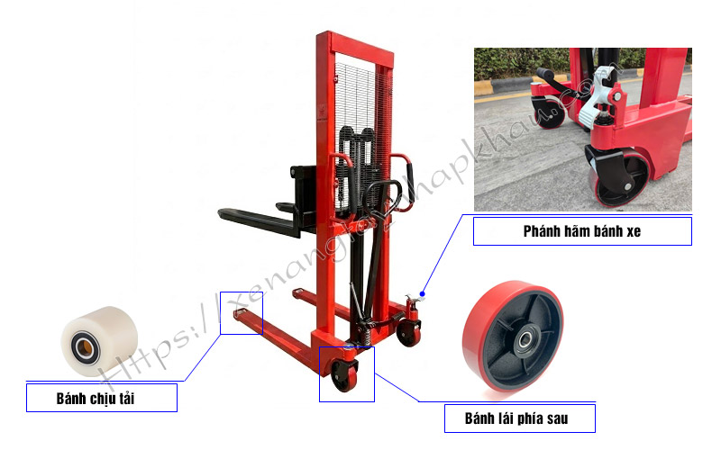 Bánh xe nâng tay cao 1 tấn
