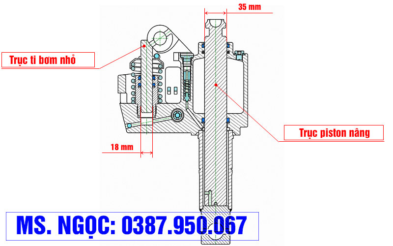 Kích thước các trục piston trên bơm AC