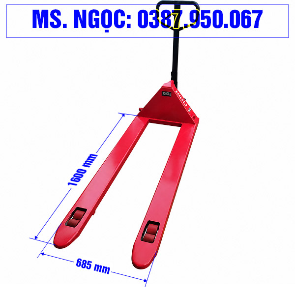 Kích thước xe nâng tay CBY-LC3.0 685x1600mm