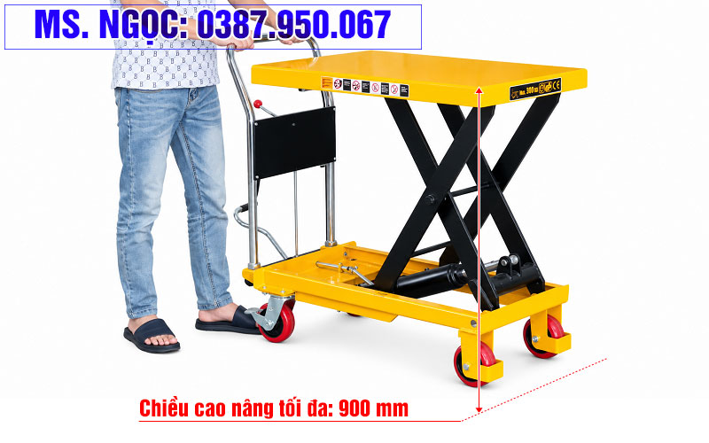 Chiều cao nâng tối đa của bàn nâng thủy lực 300kg PT300B