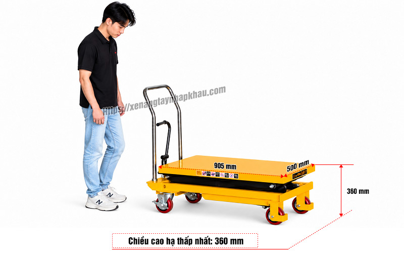 Kích thước bàn nâng thủy lực 500kg pts500