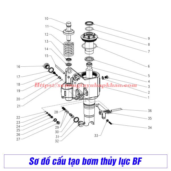 Sơ đồ cấu tạo bơm thủy lực BF